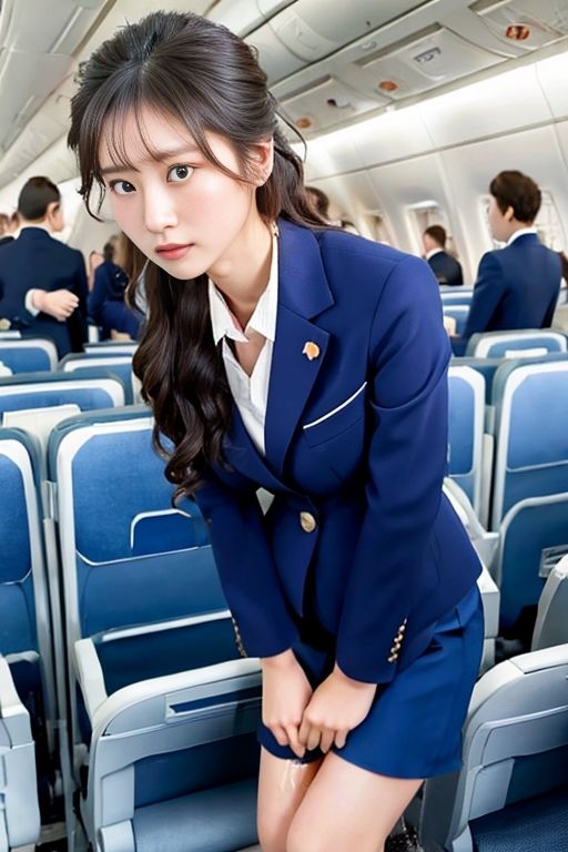 サンプル画像5:おもらしCA(P-AI planning) [d_381351]