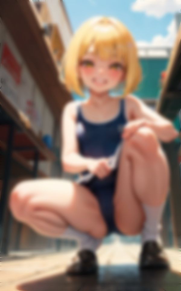 サンプル画像1:イタズラ少女のムチムチM字 スク水編(panpanyama＋3) [d_381430]