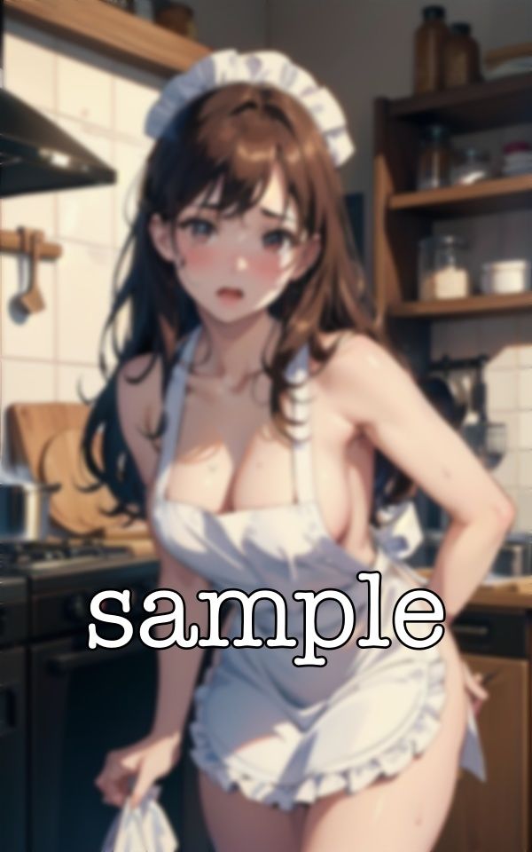 サンプル画像3:えちエプロン特集105連発！ご主人の召使は裸のエプロンGカップスペシャル！(トリビアの熟女) [d_381527]