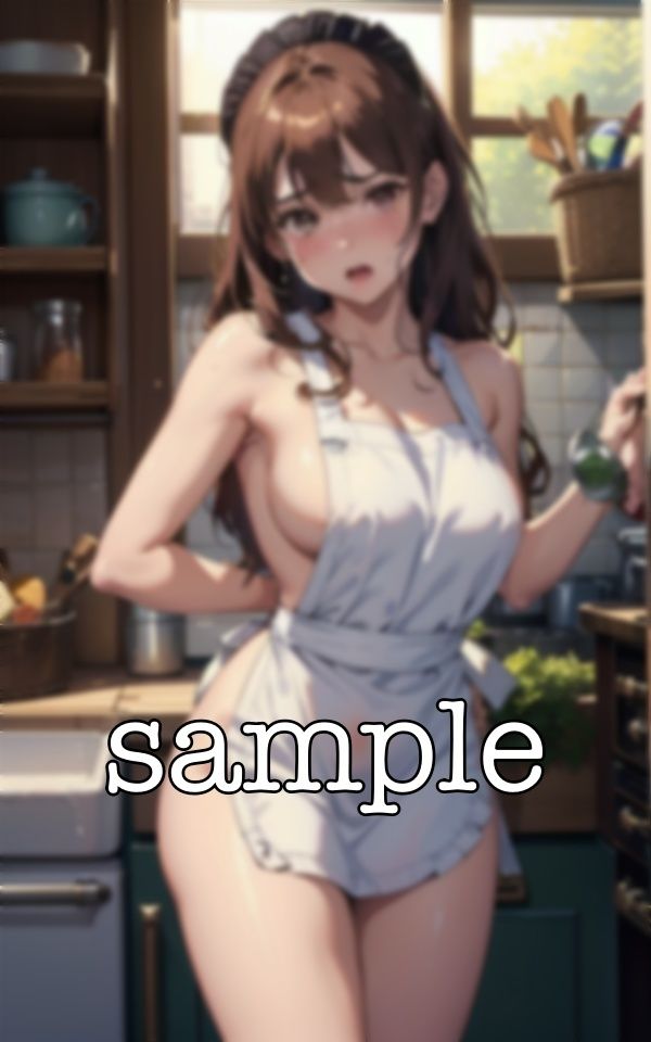 サンプル画像5:えちエプロン特集105連発！ご主人の召使は裸のエプロンGカップスペシャル！(トリビアの熟女) [d_381527]