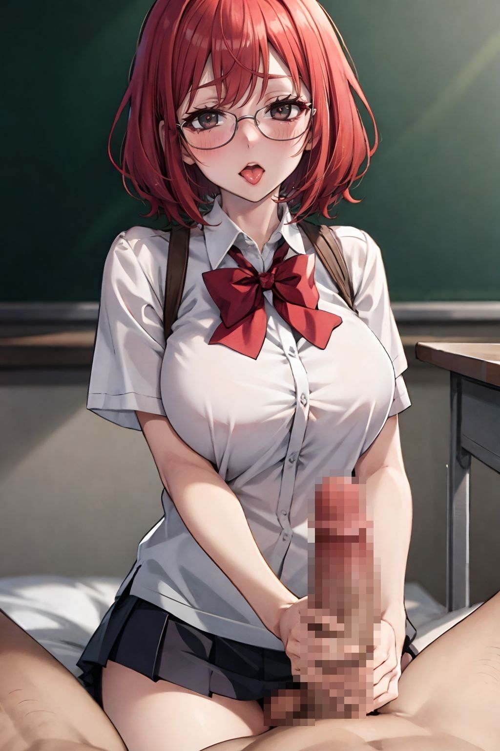 サンプル画像4:爆乳制服女子の絶対領域を●す！(見学旅行) [d_381536]