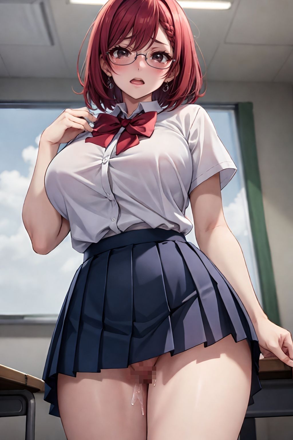 サンプル画像5:爆乳制服女子の絶対領域を●す！(見学旅行) [d_381536]