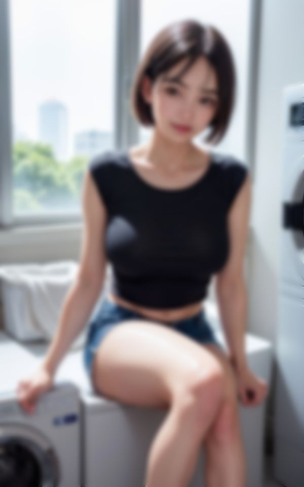 サンプル画像5:淫乱女子大生がコインランドリーでHな撮影会(おやすみCAちゃん) [d_381610]