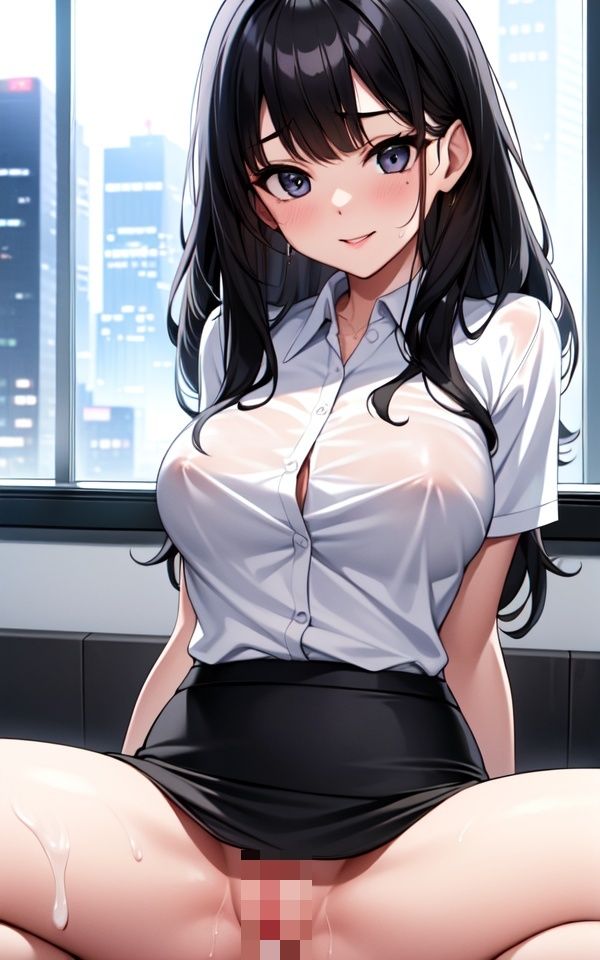 サンプル画像1:清楚な新入社員が配属初日に先輩社員を誘惑(HなAI研究所) [d_381630]