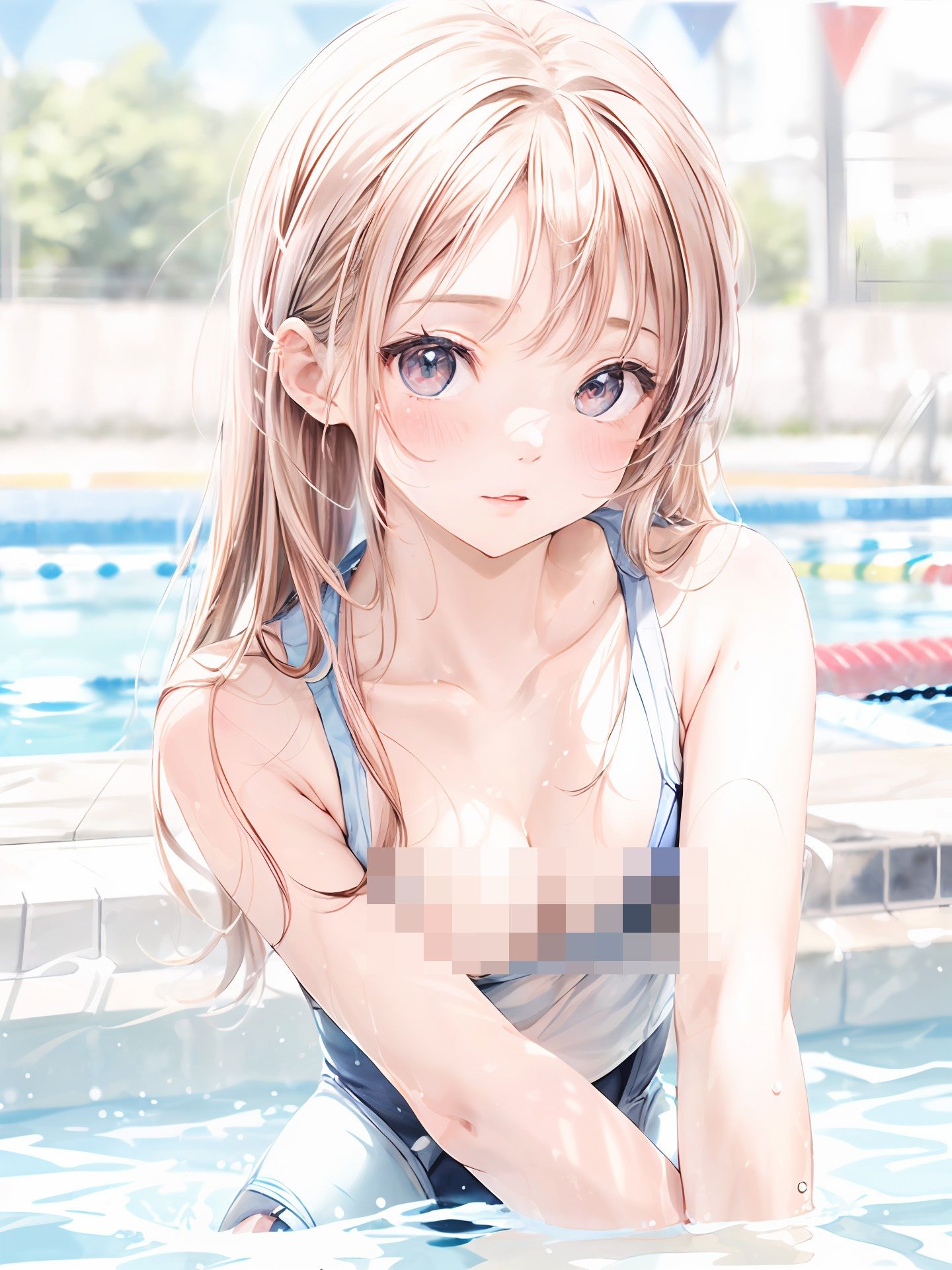 サンプル画像2:水泳女子のえっちなじかん！(えちえちAIイラスト) [d_381794]