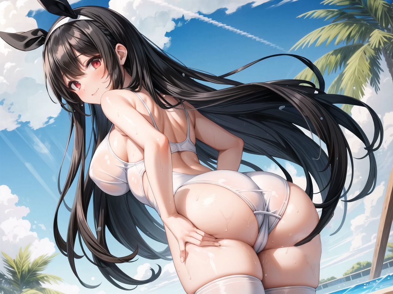 サンプル画像2:スク水ニーソ透け〜本番(ニャンコロジカル) [d_381875]