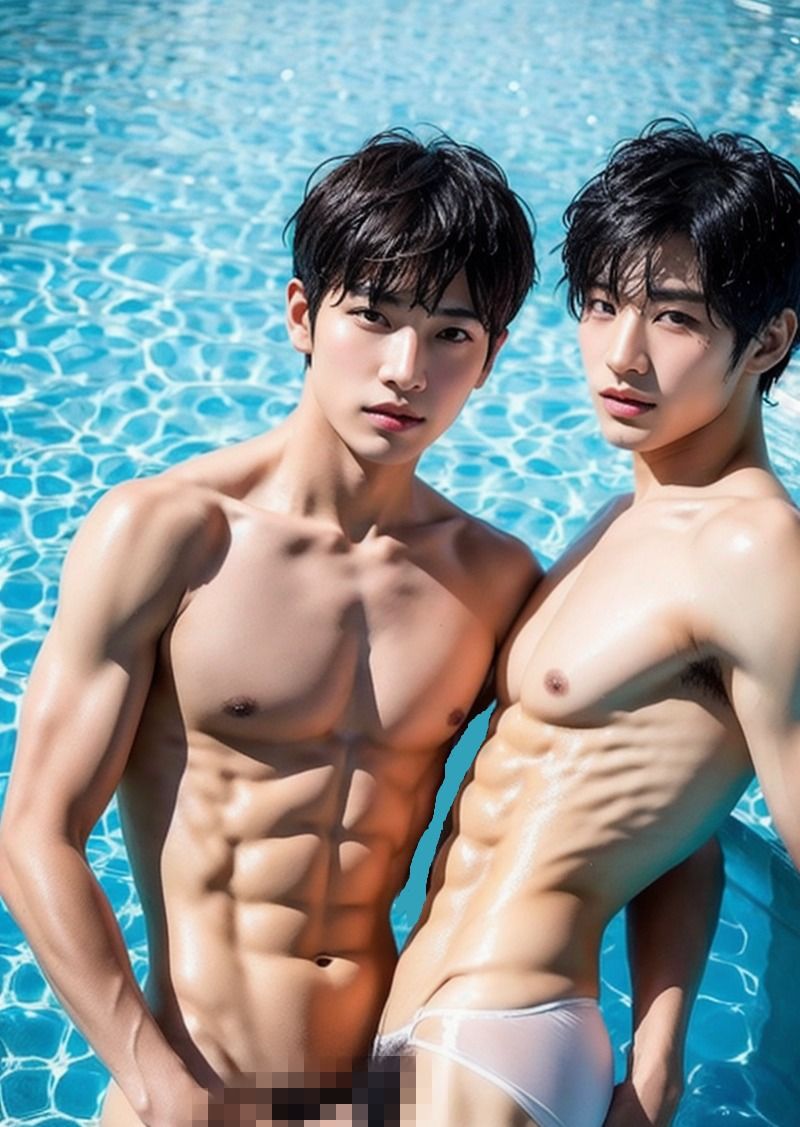 【BL写真集】夏のプールではじけるイケメンたちの画像6