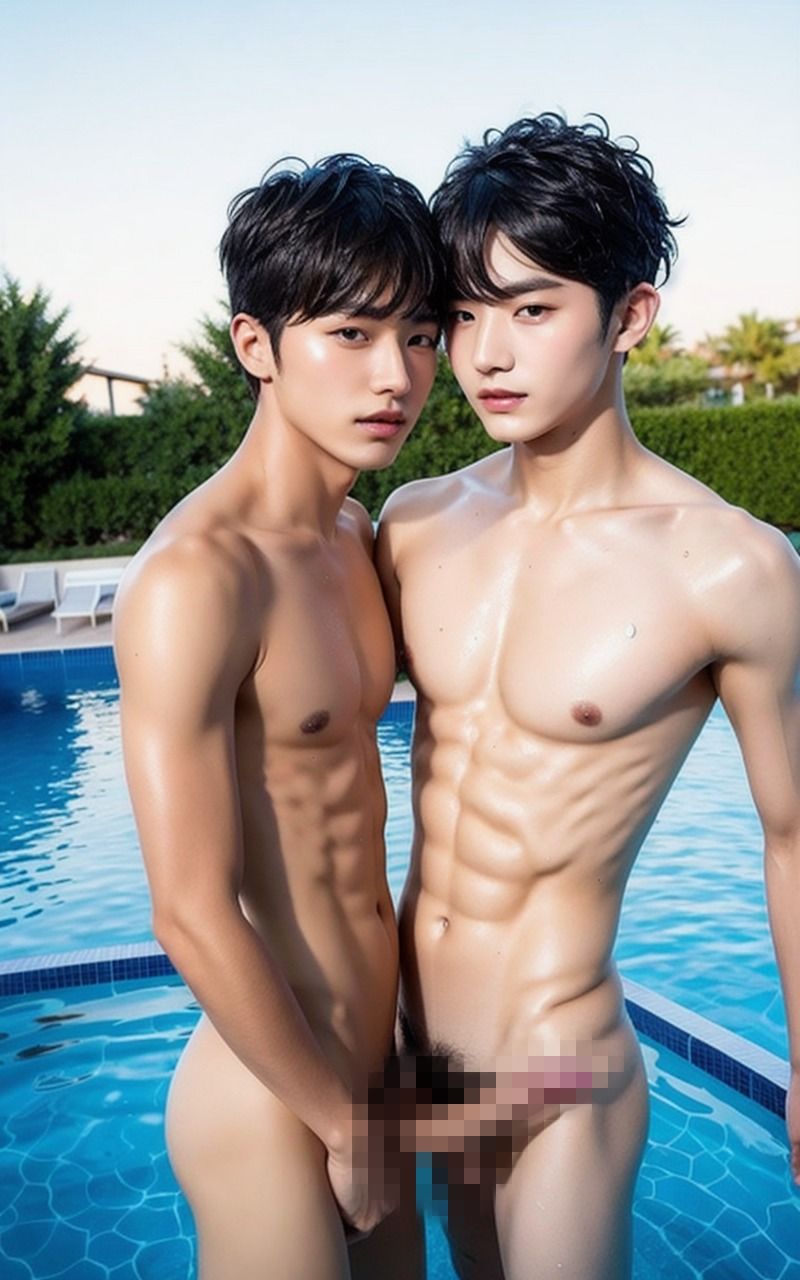 【BL写真集】夏のプールではじけるイケメンたちの画像9
