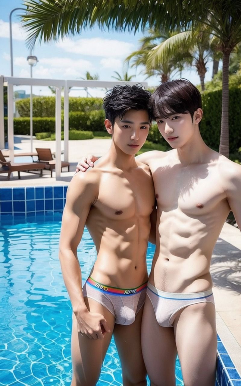 【BL写真集】夏のプールではじけるイケメンたちの画像10