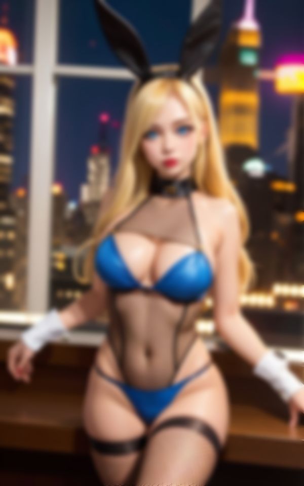 サンプル画像4:美しいブロンドヘアーをなびかせる有能新人カジノバニー(AIみすず) [d_382044]