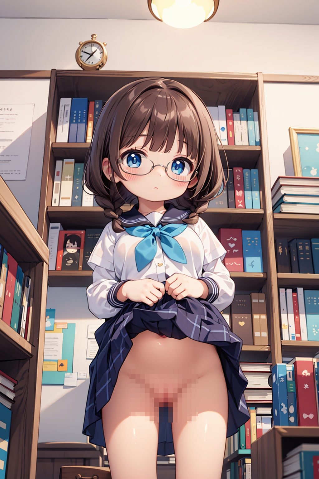 サンプル画像4:図書室にいる地味系眼鏡女子達は全員俺の嫁！(謎の海産物) [d_382088]