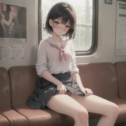 サンプル画像3:電車の中でお願い！パンチラしてくれる制服美少女(制服あーと) [d_382179]