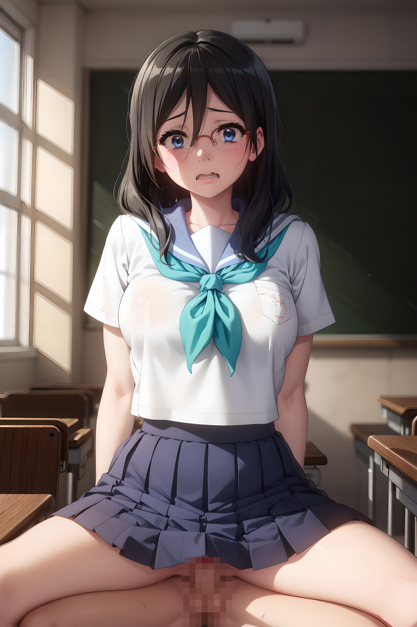 サンプル画像1:田中あすか成績が不合格で、授業後に先生に罰せられた(支配者) [d_382296]