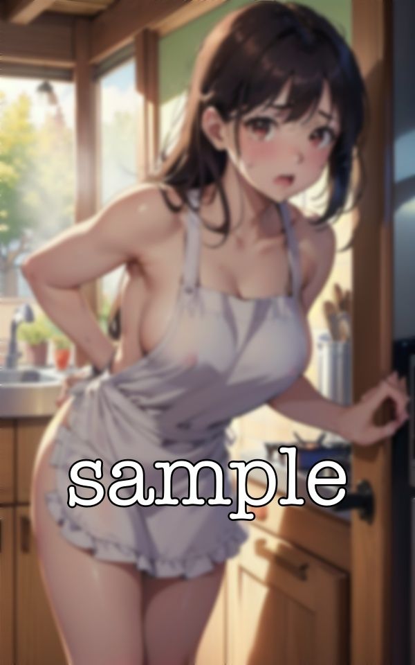 サンプル画像1:裸エプロン！主人の変な趣味に付き合わされるFカップ！御主人様の起床を待つ変態妻・・(天頂絶頂スタイル) [d_382356]