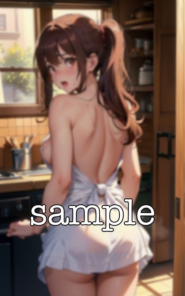 サンプル画像2:裸エプロン！主人の変な趣味に付き合わされるFカップ！御主人様の起床を待つ変態妻・・(天頂絶頂スタイル) [d_382356]