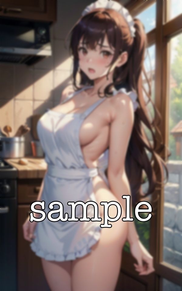 サンプル画像3:裸エプロン！主人の変な趣味に付き合わされるFカップ！御主人様の起床を待つ変態妻・・(天頂絶頂スタイル) [d_382356]