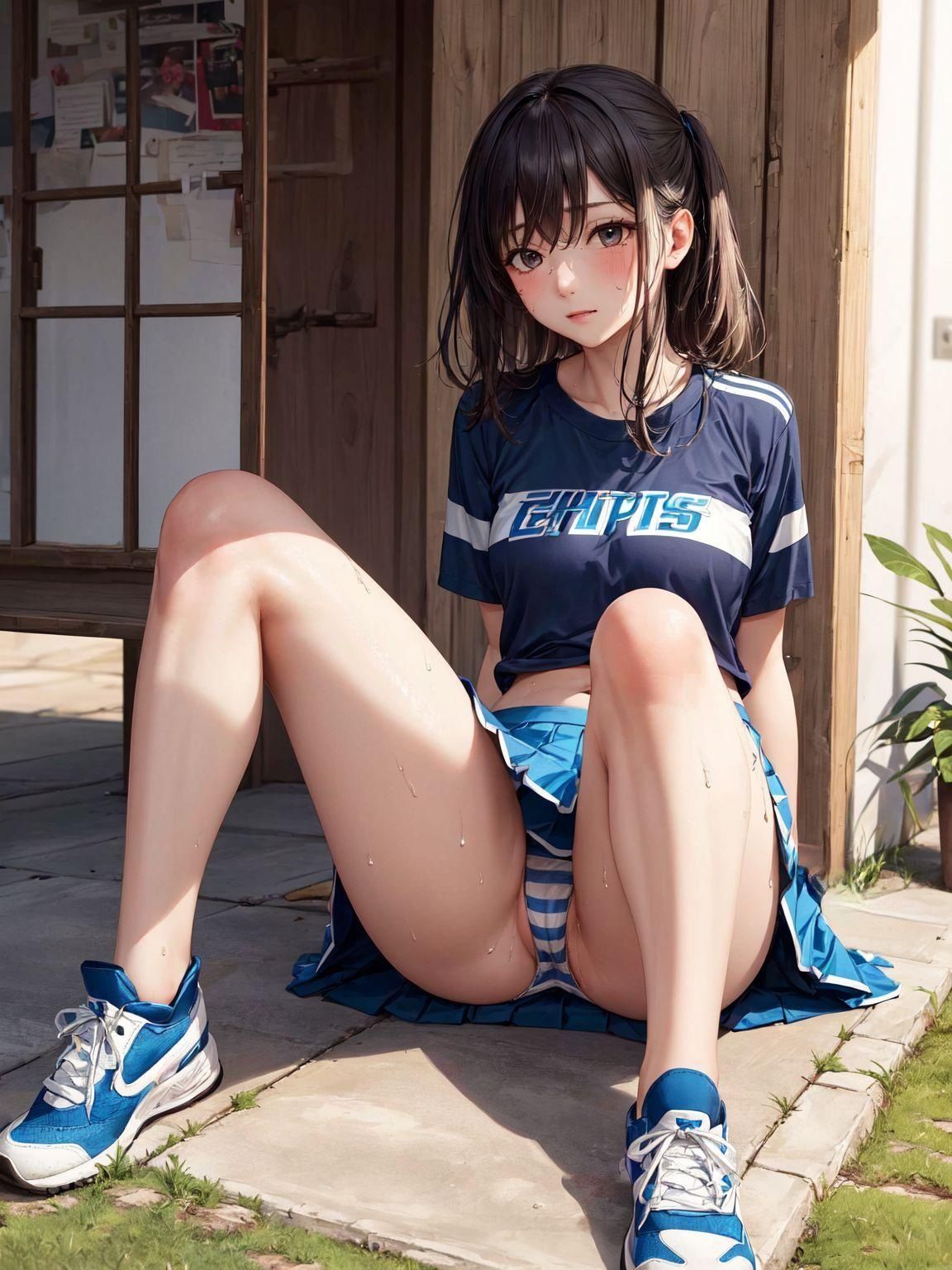 サンプル画像2:生パンで踊るチアガール達3rd(フェチコン) [d_382469]