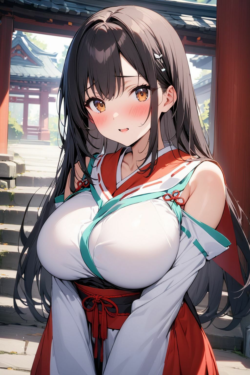 サンプル画像1:どんな願いも叶う神社で巫女との生ハメSEXをお願いしてみた件(肉欲の園) [d_382969]