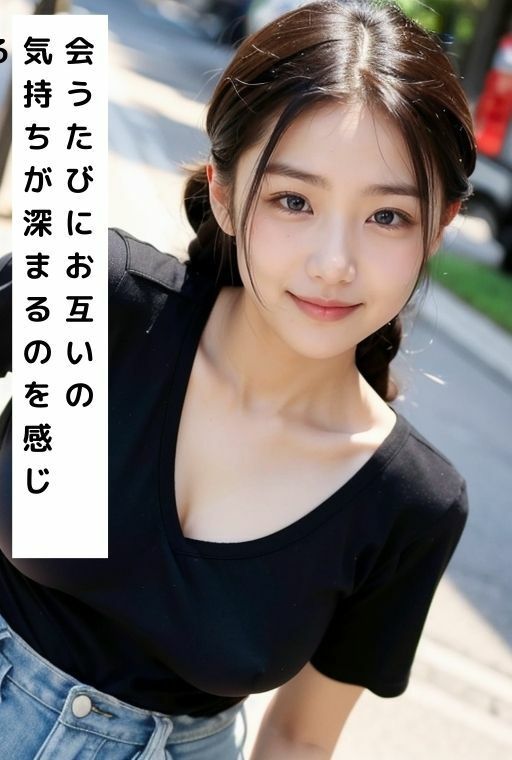 サンプル画像2:【露出狂】すぐに外でオッパイを出して慌てるボクを見て楽しむ彼女(桜/AIart) [d_383160]