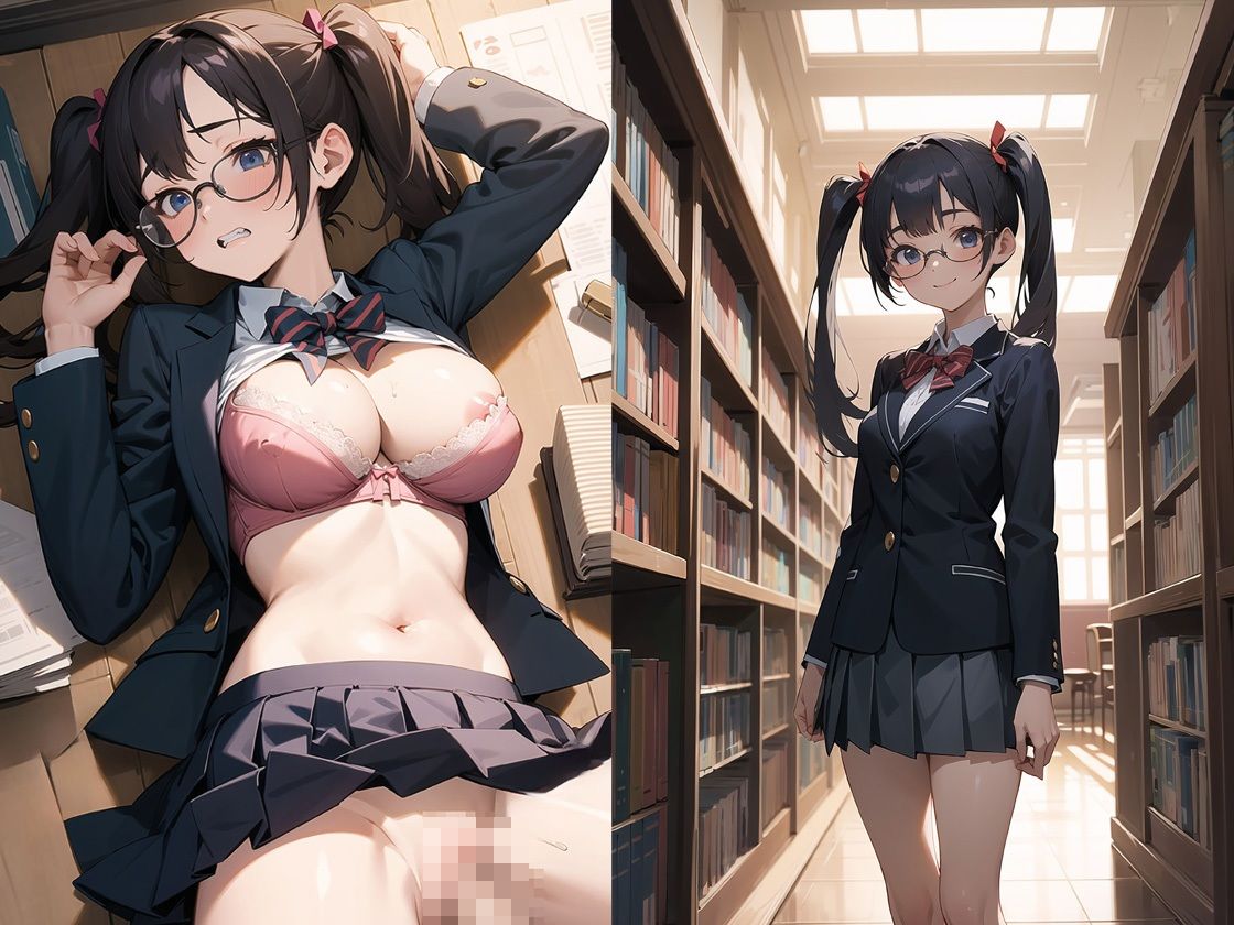 狙われた隠れ巨乳の図書委員のサンプル画像 6