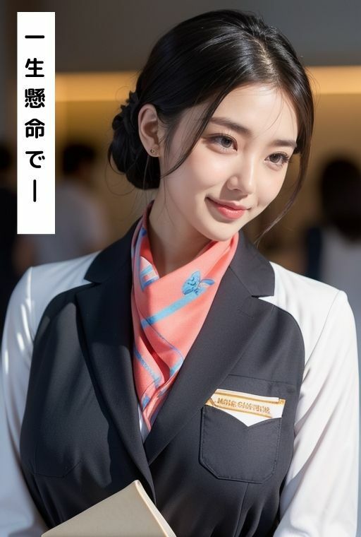 サンプル画像2:国際線で働くCAにお願いしたらエッチな姿を見せてくれた(桜/AIart) [d_383174]