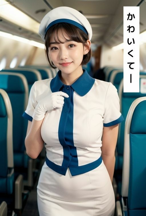サンプル画像3:国際線で働くCAにお願いしたらエッチな姿を見せてくれた(桜/AIart) [d_383174]