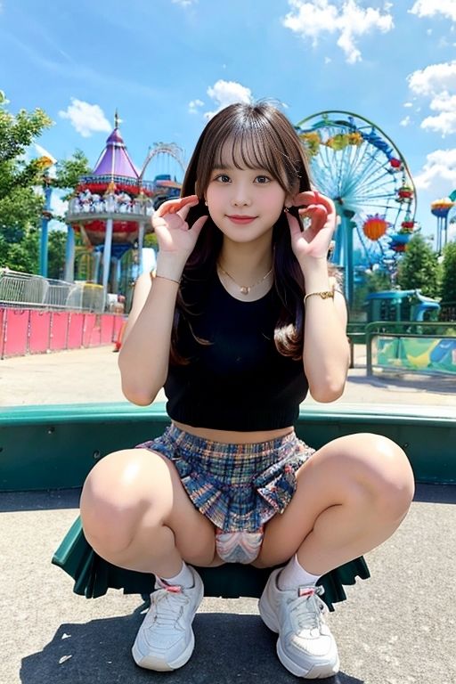 サンプル画像3:パンチラ撮影@遊園地(P-AI planning) [d_383196]