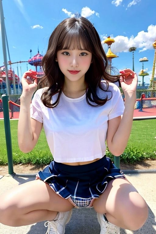 サンプル画像6:パンチラ撮影@遊園地(P-AI planning) [d_383196]