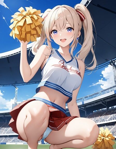 サンプル画像1:チアガールのしゃがみパンチラ(D.P.H.) [d_383264]