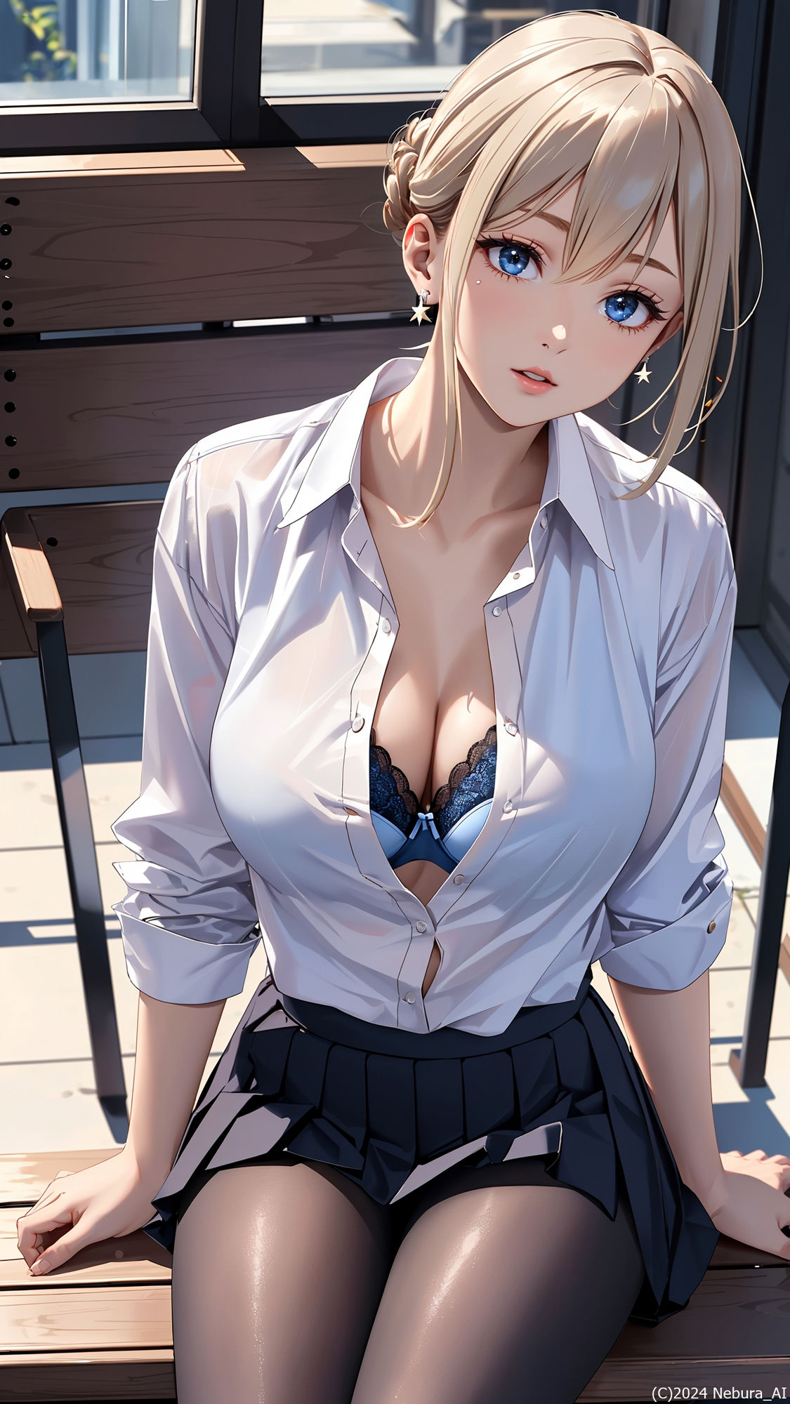 サンプル画像2:さらにボタン開けすぎなJ〇ギャルたちのイラスト集(ネビュラの研究所) [d_383297]