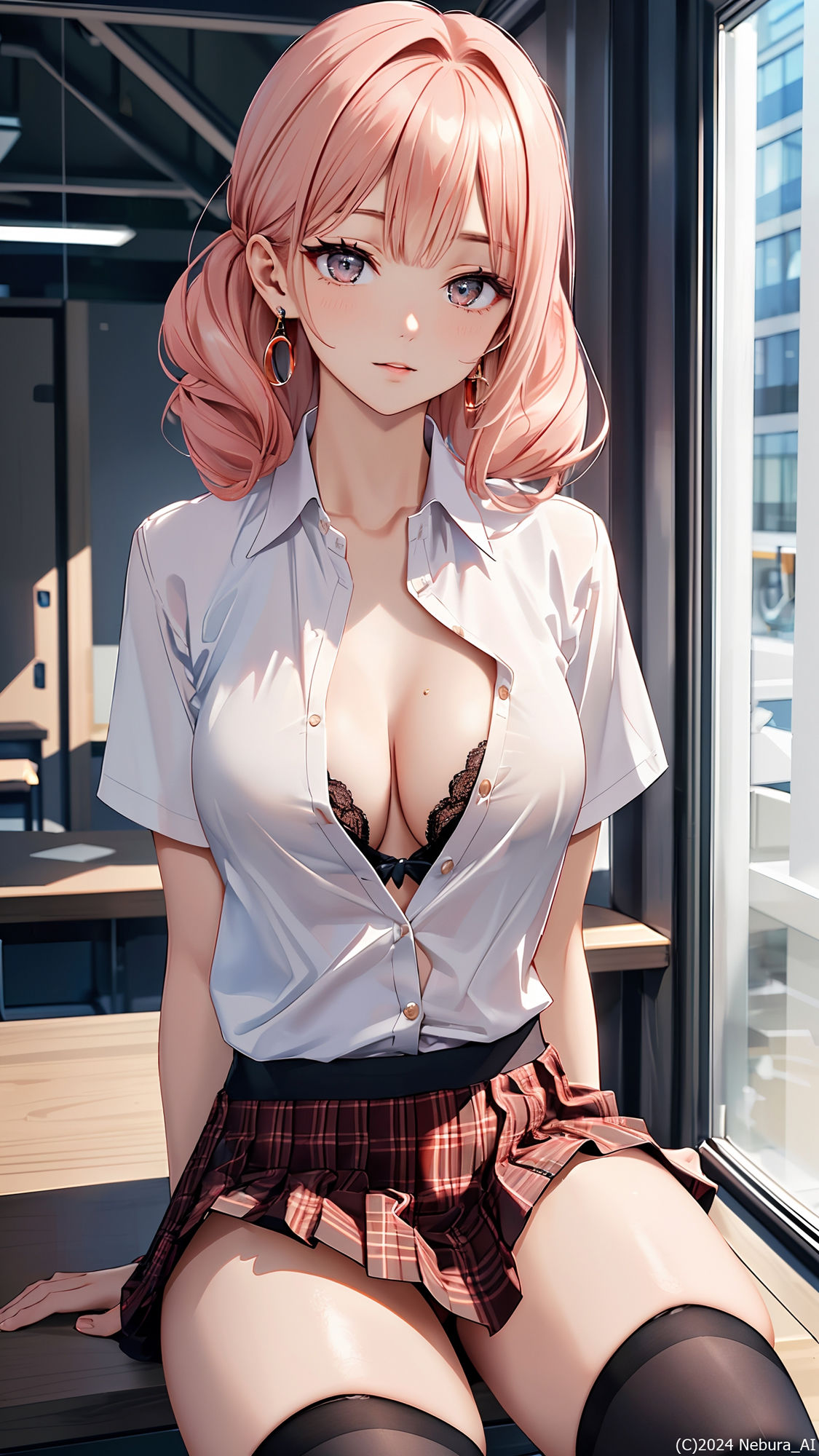 サンプル画像4:さらにボタン開けすぎなJ〇ギャルたちのイラスト集(ネビュラの研究所) [d_383297]