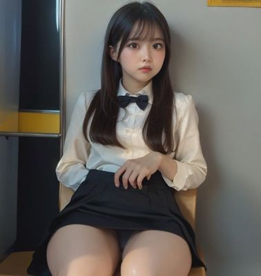 サンプル画像4:【動画】電車で美少女対面パンチラ/Beautiful girl face-to-face panty shots on the train【movie】(美少女AI〜丸〜) [d_383390]