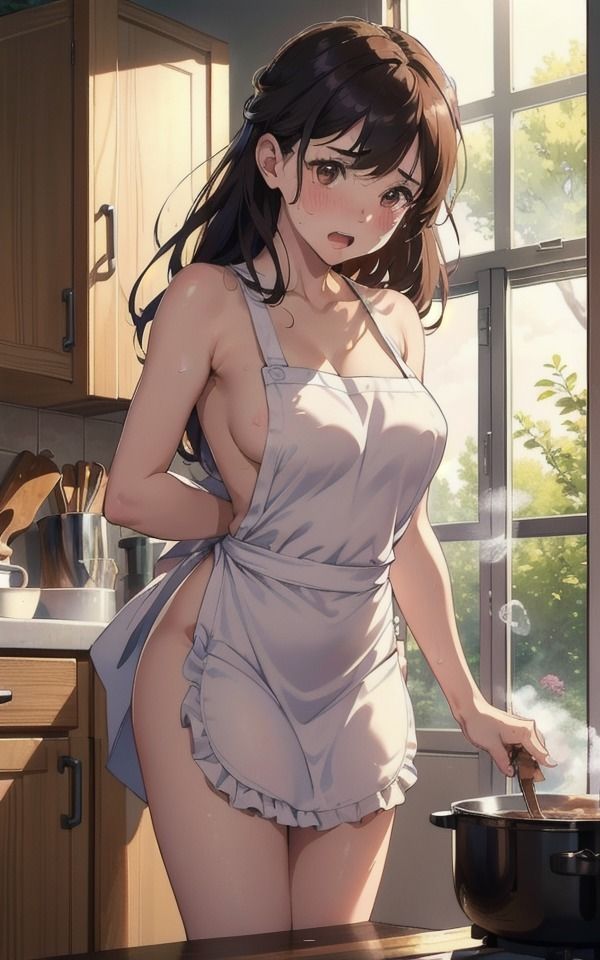 サンプル画像2:裸にエプロン姿の淫乱美女〜全裸にエプロン姿の美女に誘惑されて…(ダイヤモンドプレス) [d_383545]