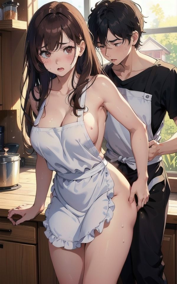 サンプル画像3:裸にエプロン姿の淫乱美女〜全裸にエプロン姿の美女に誘惑されて…(ダイヤモンドプレス) [d_383545]