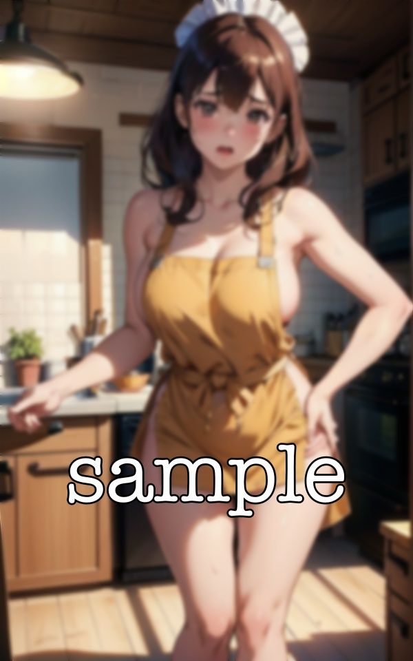 サンプル画像3:絶対服従スペシャル！ご主人様の絶対命令に従う裸エプロンのGカップ巨乳美女特集(妄想彼女コレクターズ) [d_383563]