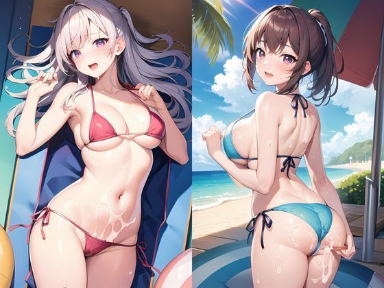 サンプル画像2:プロデュースするJKアイドル達に海のリゾートで水着のままたっぷり中出しJKハーレム！【CG集240枚】(AIしAIされ) [d_383607]