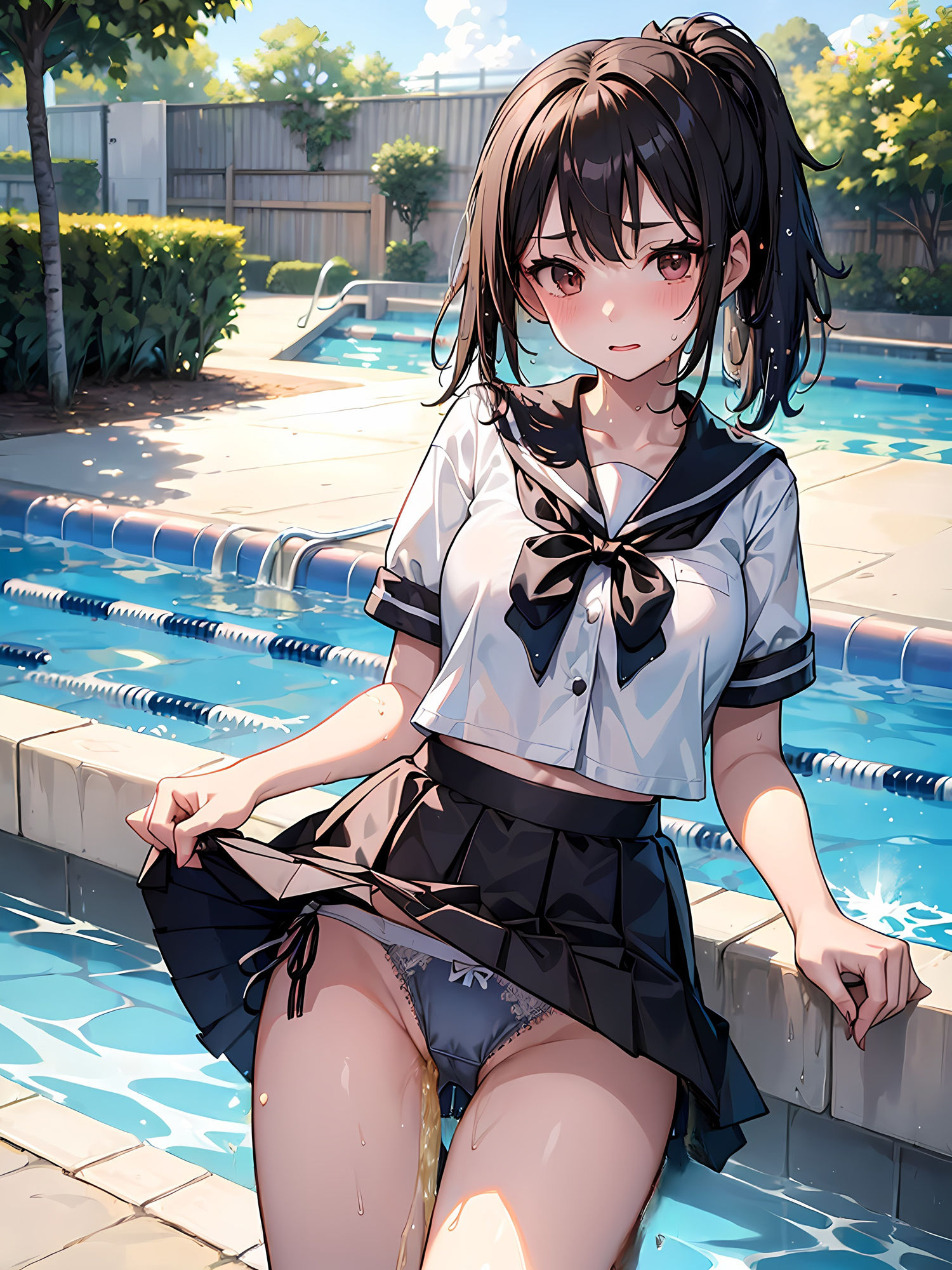 サンプル画像2:妹がおもらしするCG集(妄想サチュレーション) [d_383784]