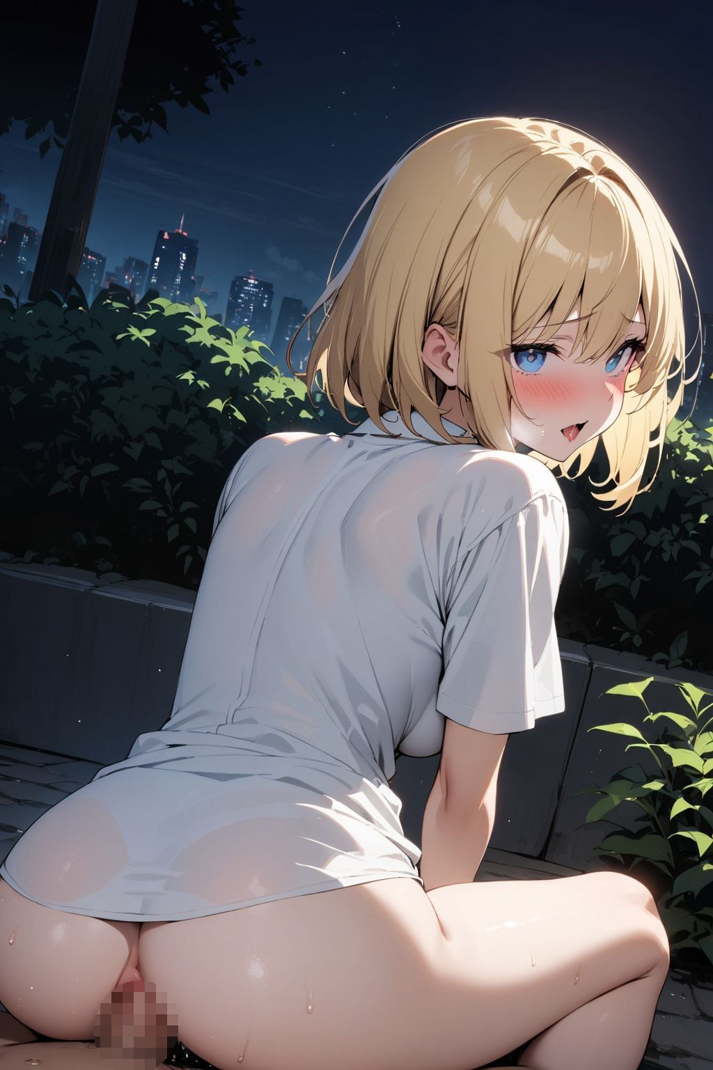 サンプル画像5:夜の公園で出会った淫乱金髪女子に誘われたので野外で中だしSEXした件(肉欲の園) [d_383801]