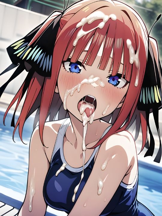 サンプル画像2:スク水の五つ子に我慢できなくてぶっかけてしまった(ものとーん) [d_383835]