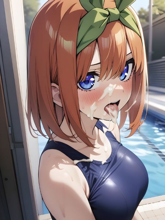 サンプル画像4:スク水の五つ子に我慢できなくてぶっかけてしまった(ものとーん) [d_383835]