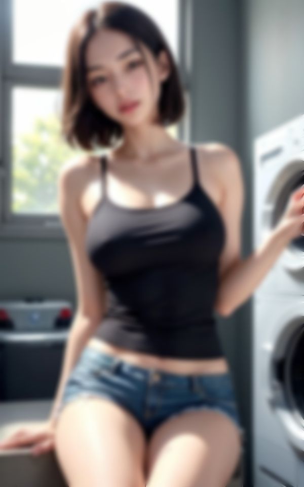 サンプル画像1:エロすぎる恵体美女がコインランドリーで男を色仕掛け(えいあい.com) [d_383887]