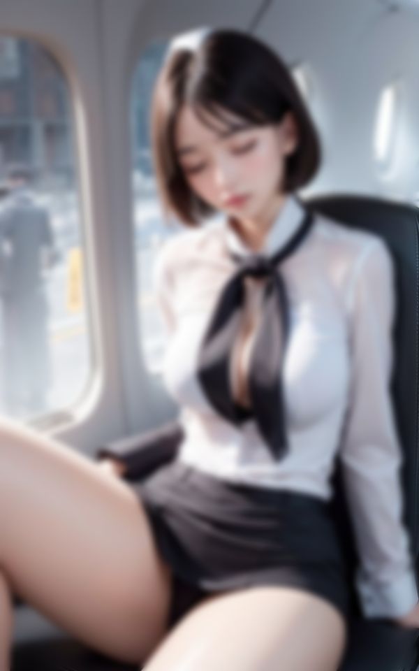 サンプル画像1:休憩中の新人巨乳CAエッチな画像コレクション(妄想AI美女) [d_383891]