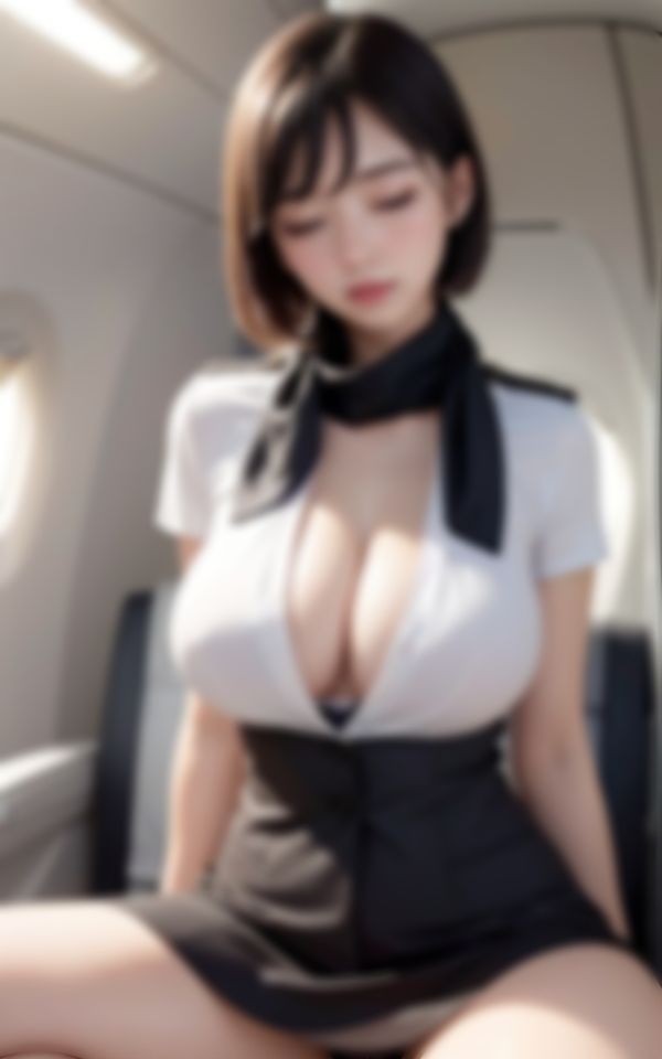 サンプル画像3:休憩中の新人巨乳CAエッチな画像コレクション(妄想AI美女) [d_383891]