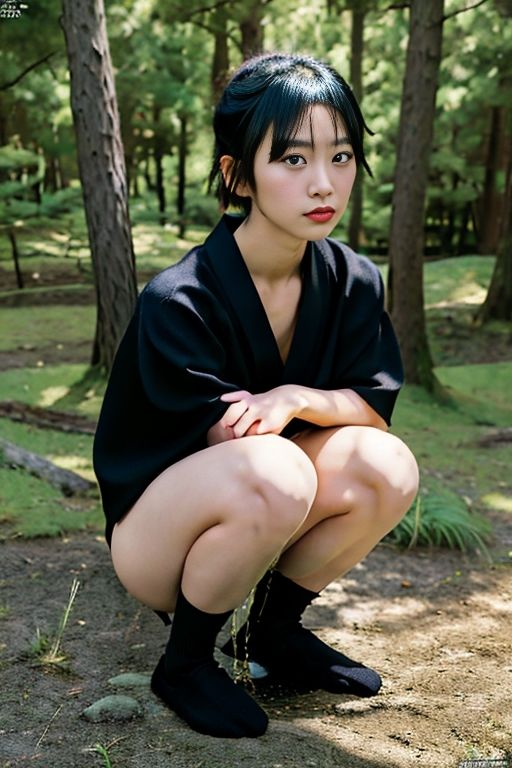 サンプル画像4:くノ一のおもらし/放尿(P-AI planning) [d_383985]