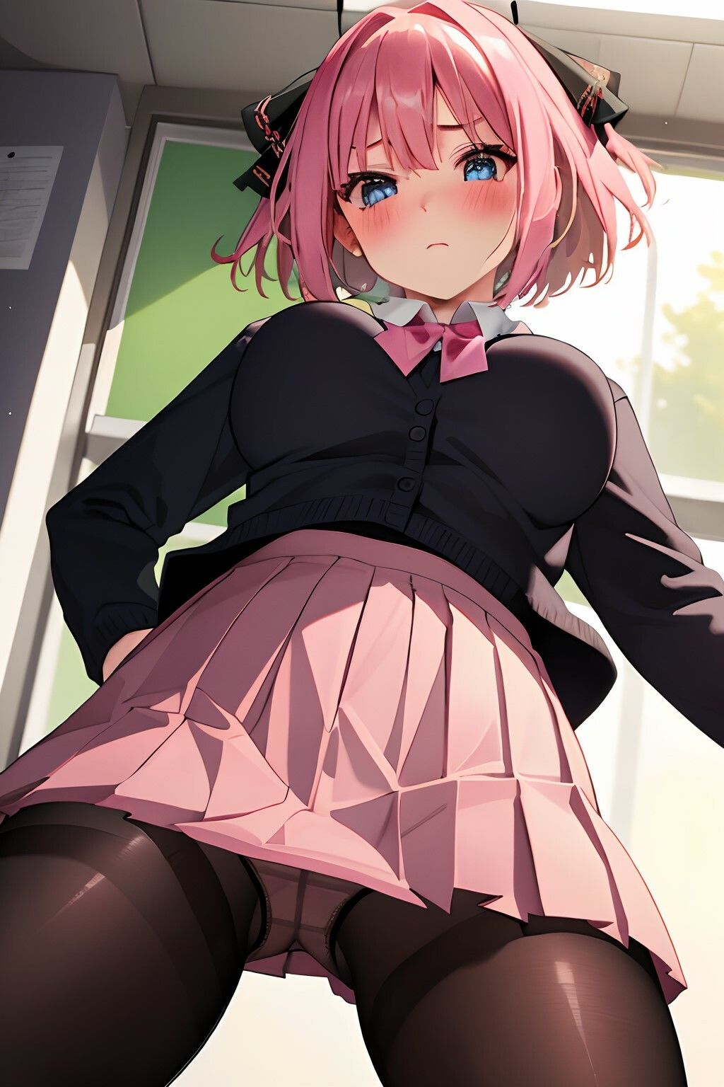 サンプル画像5:五等分のパンチラ パンチラ×下乳で誘惑してくる パンスト編 中野二〇(五等分のパンチラ) [d_383988]