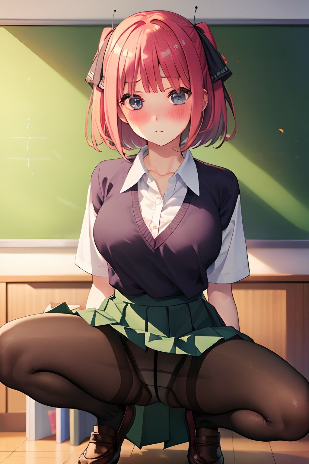 サンプル画像6:五等分のパンチラ パンチラ×下乳で誘惑してくる パンスト編 中野二〇(五等分のパンチラ) [d_383988]