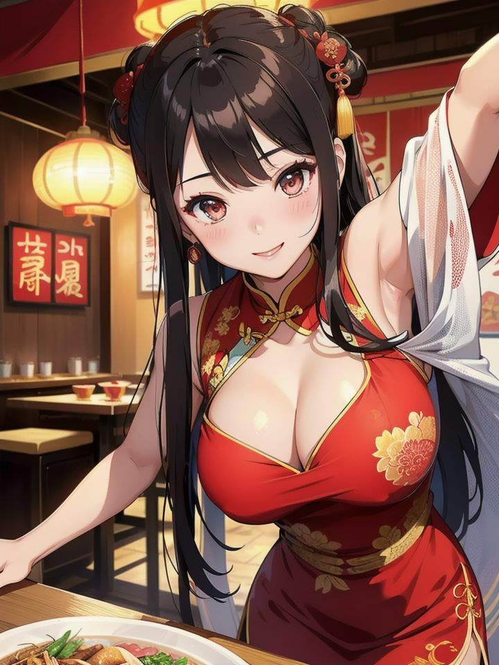 サンプル画像1:中華料理飯店のチャイナ娘を美味しくテイクアウト(えーたろう) [d_384000]