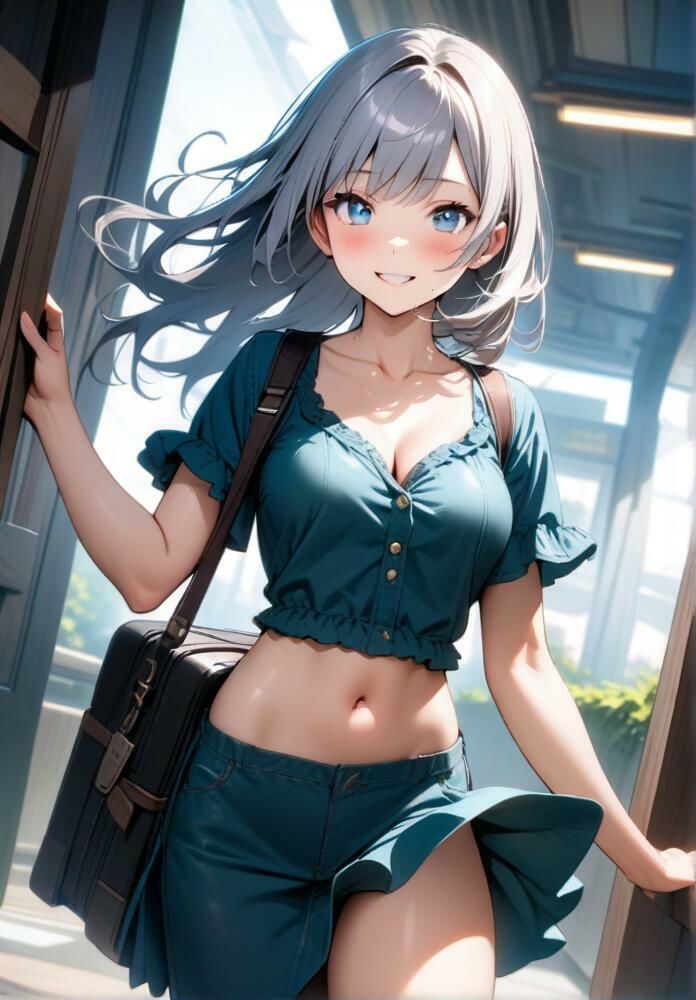 サンプル画像1:『清楚そうな銀髪美女と浴室セックス』(AIR) [d_384021]