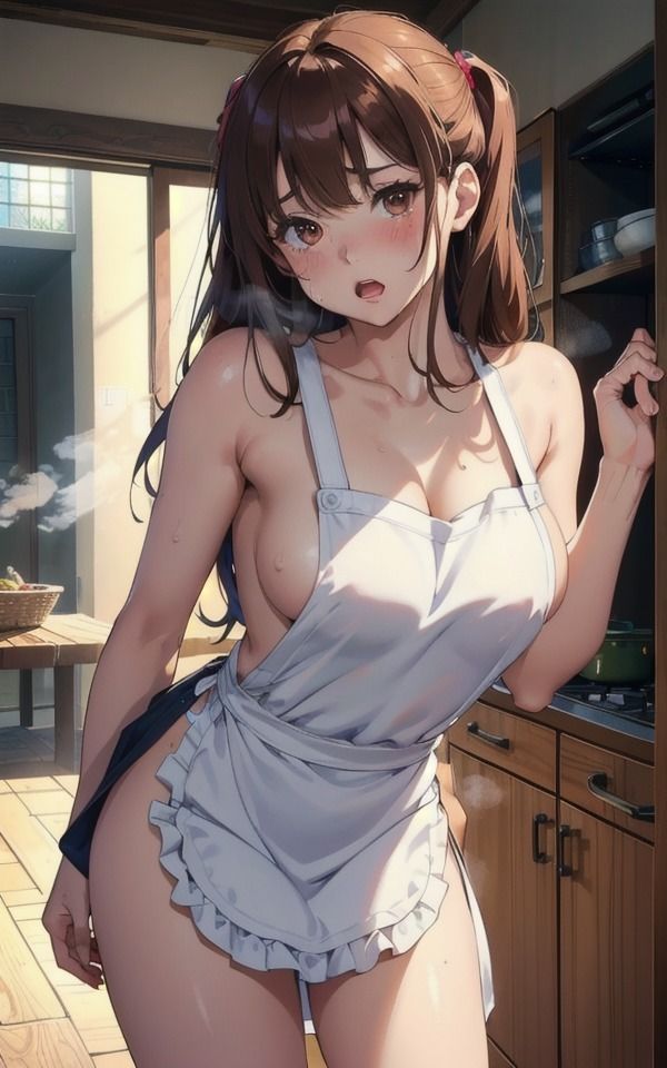 サンプル画像1:裸にエプロン姿で誘われて…「したくなっちゃった！ダメ？」(痴女ステンドグラス) [d_384140]