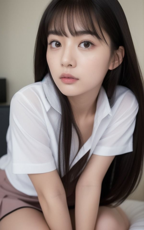 サンプル画像1:アイドル系美少女に見つめられて…(伝説のAI企画) [d_384179]